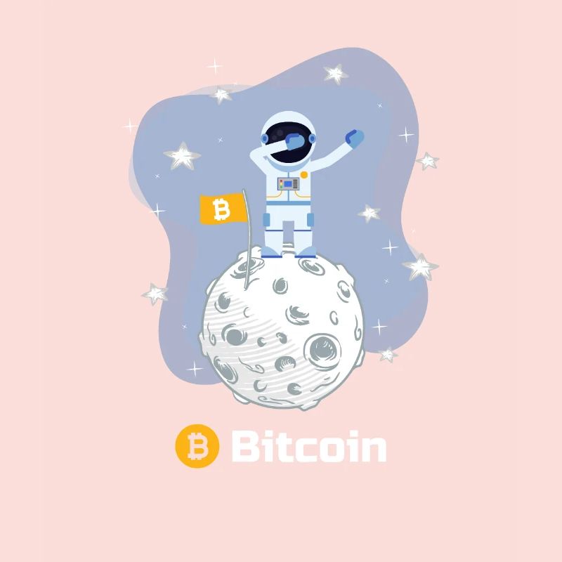 funny crypto Bitcoin moon astronaut dabbing