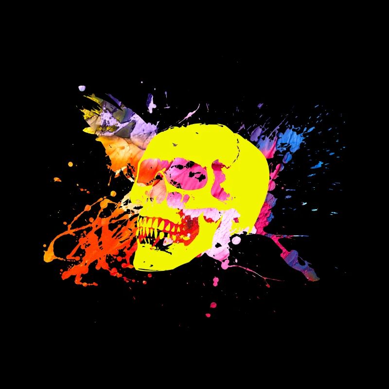 Couleurs néon splash crâne