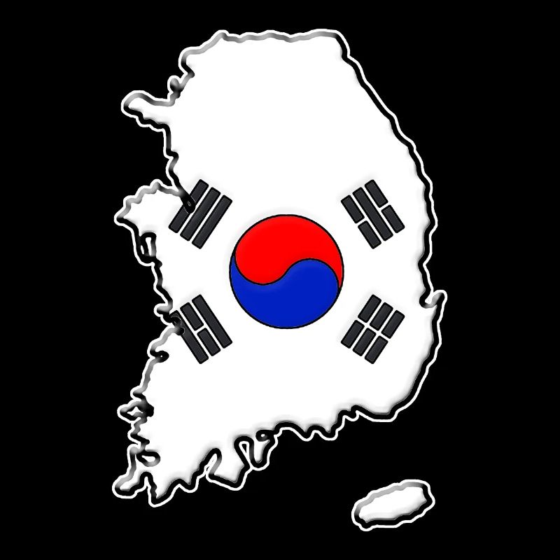 Corée du Sud Carte du drapeau