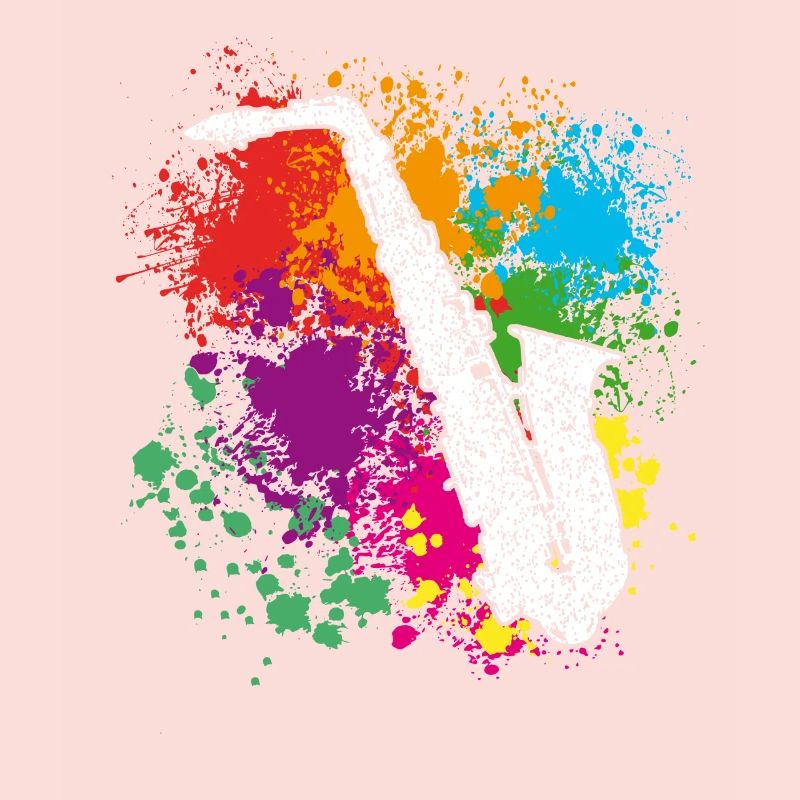 Saxophone, Sax, éclaboussures de couleurs