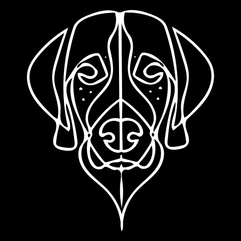 Tête de chien élégante (blanc)