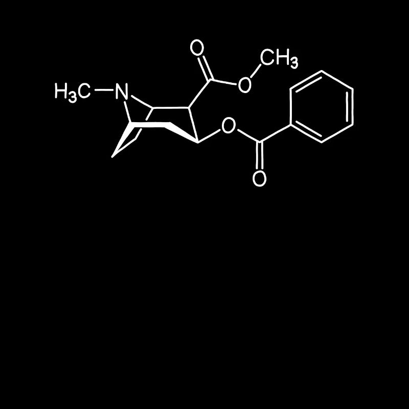 Formule développée de la cocaïne, molécule C17H21NO4