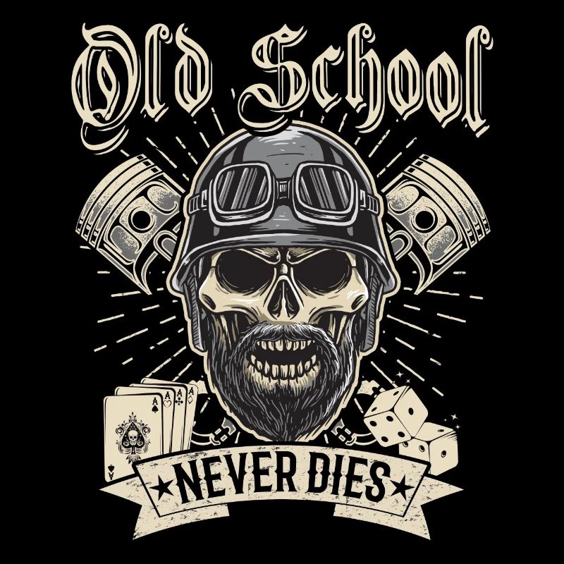 Old School Biker Chopper Motorradfahrer