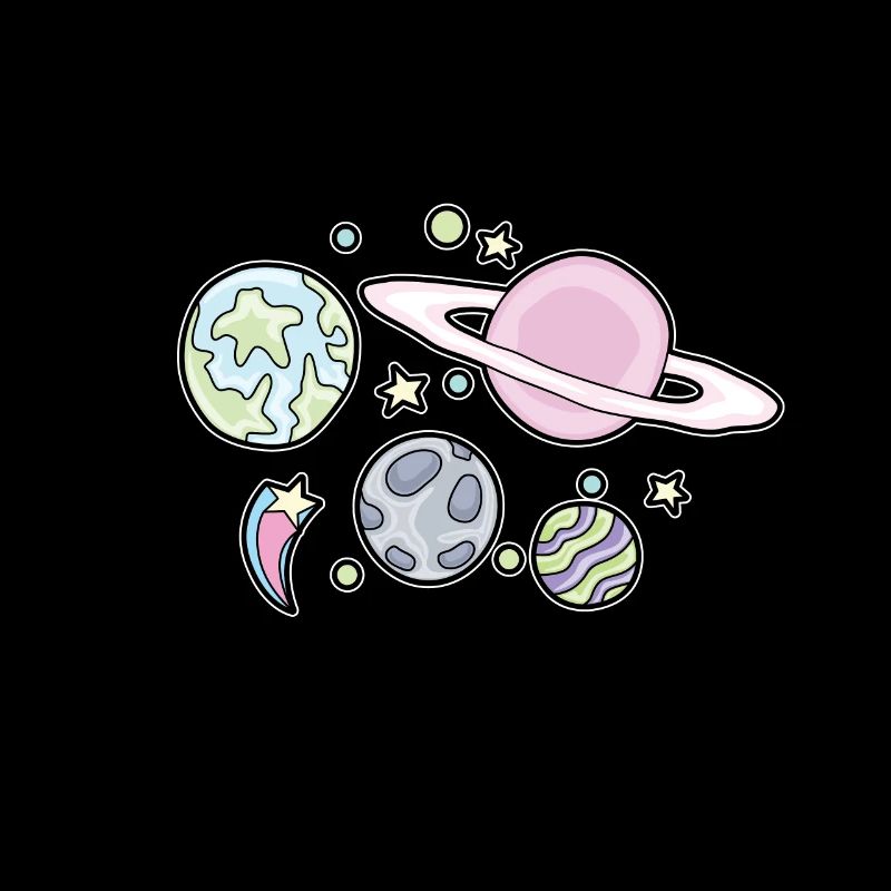 Planet Solar System Colorful star comic