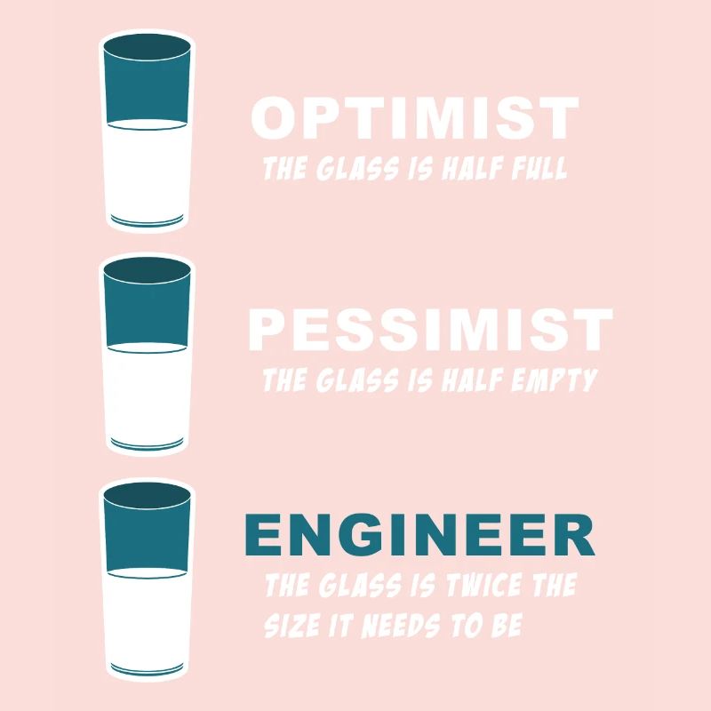 Funny Joke product for Engineers Half Full
