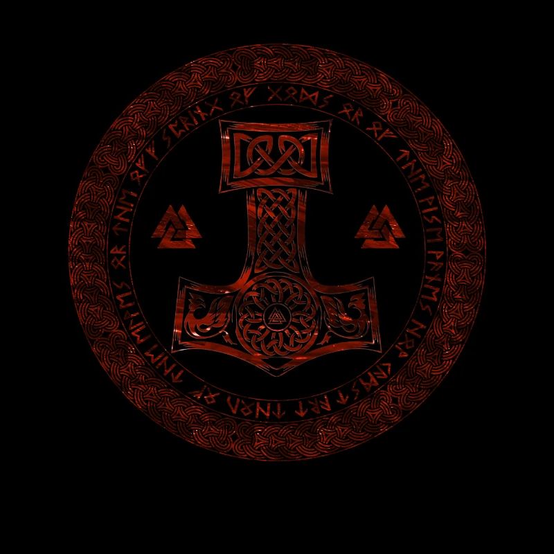 Thor Hammer Mjölnir Mjolnir im Runenkreis