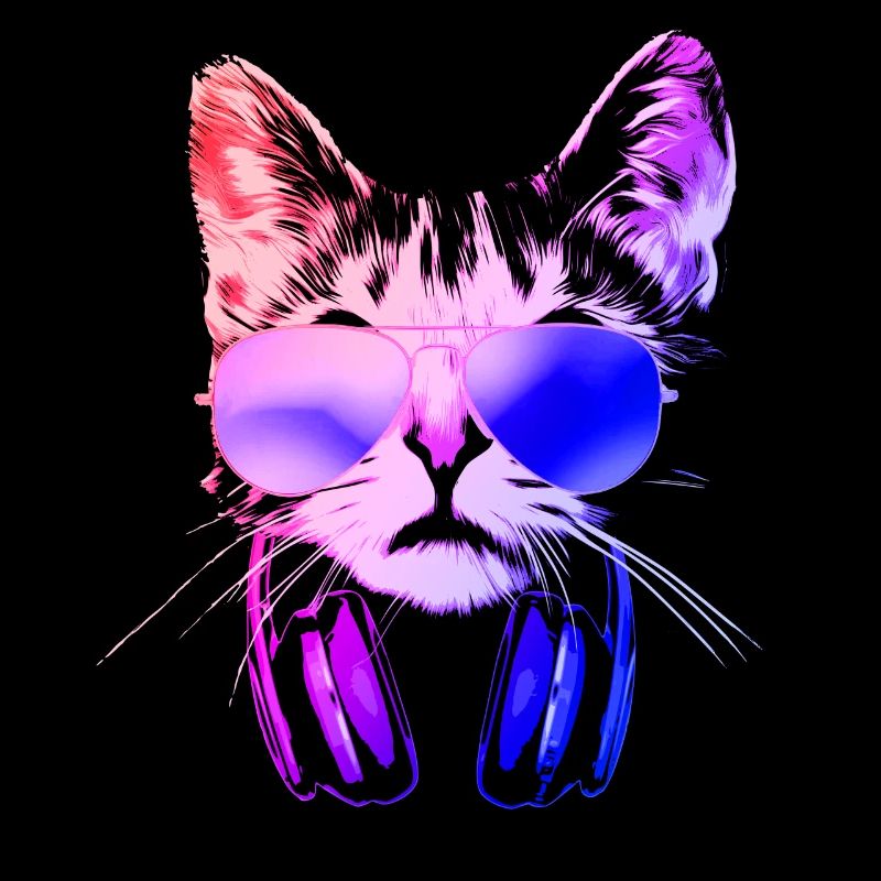 Neon DJ Cat Rafraîchissez