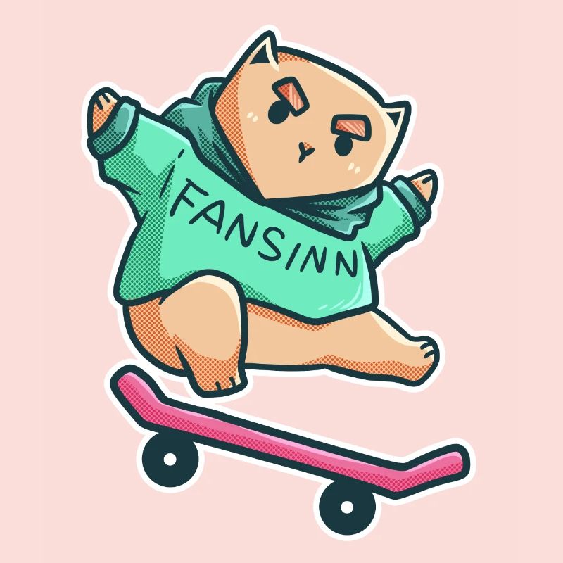 Cat Skateboard Tricks Halfpipe Pet Gift