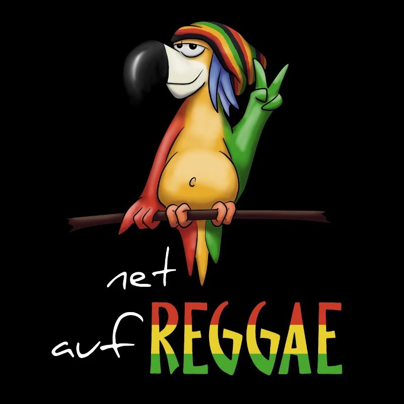 Net on-REGGAE chilled Rastafari parrot Rasta