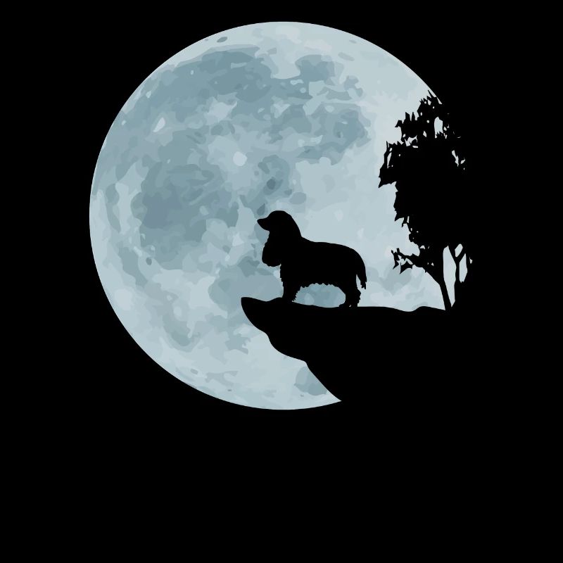 Cocker Spaniel Pleine Lune Chien Amour Cocker Cadeau