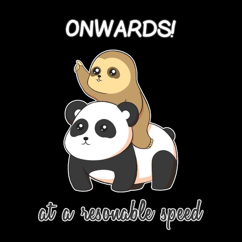 Weiter mit einer angemessenen Geschwindigkeit Lustiges Faultier auf Panda