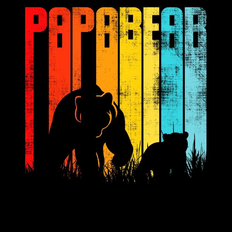 PAPA Rainbow Bear Silhouette