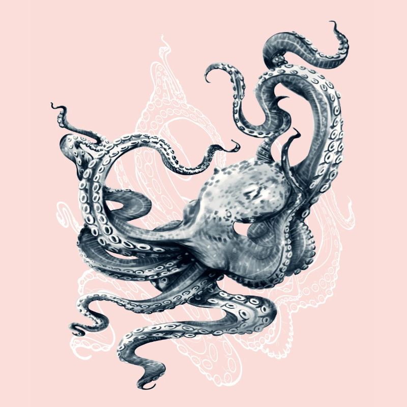 Octopus Realistic Blue Ocean Octopus Squid