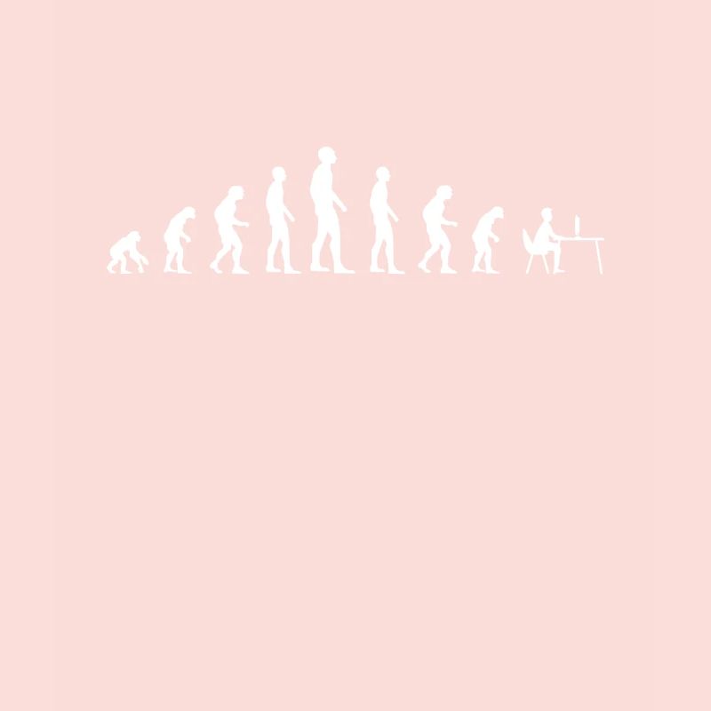 Human Evolution working on Computer Gamer Gaming