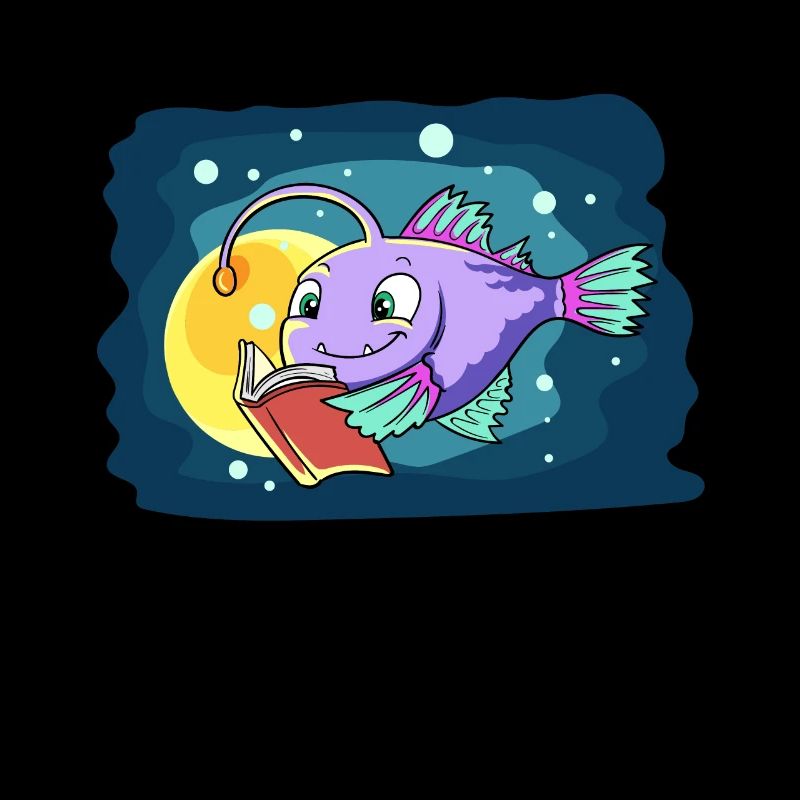 Laternenfisch Liest ein Buch