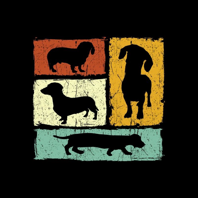 Dackel Hund Vintage Retro Geschenk