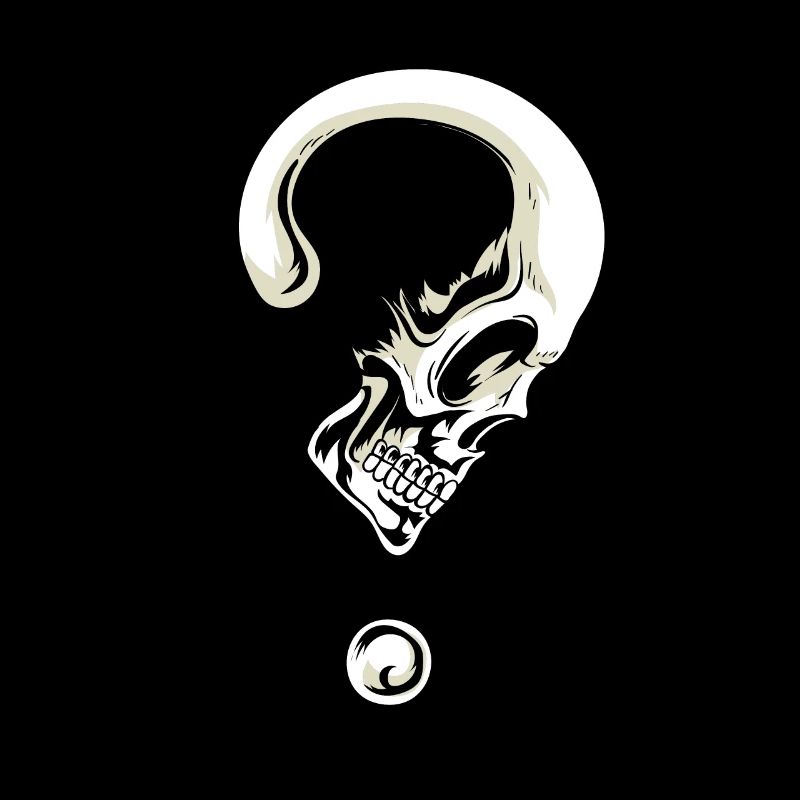 Tête de mort unique sous forme de points d’interrogation