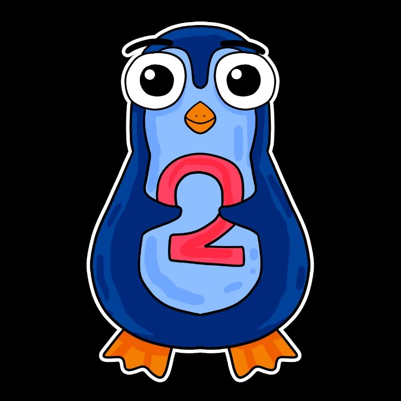 pingouin 2 ans - deux - numéro 2 - 2 année