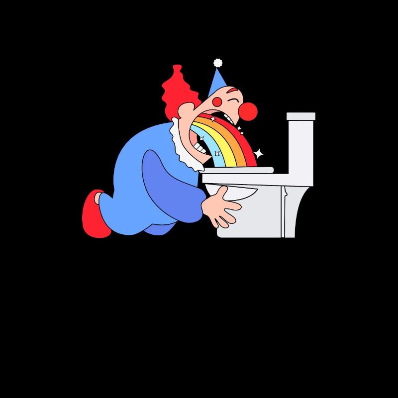 Funny puking clown rainbow gift