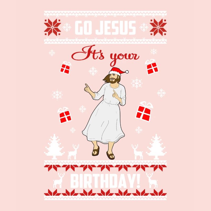 Go Jesus c'est ton anniversaire Pull de Noël laid