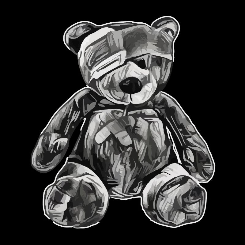 Toy teddy bear with an eye patch