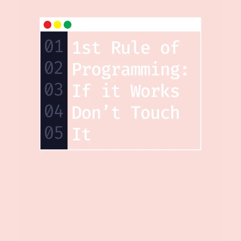 1ère règle de programmation du codage du programmeur