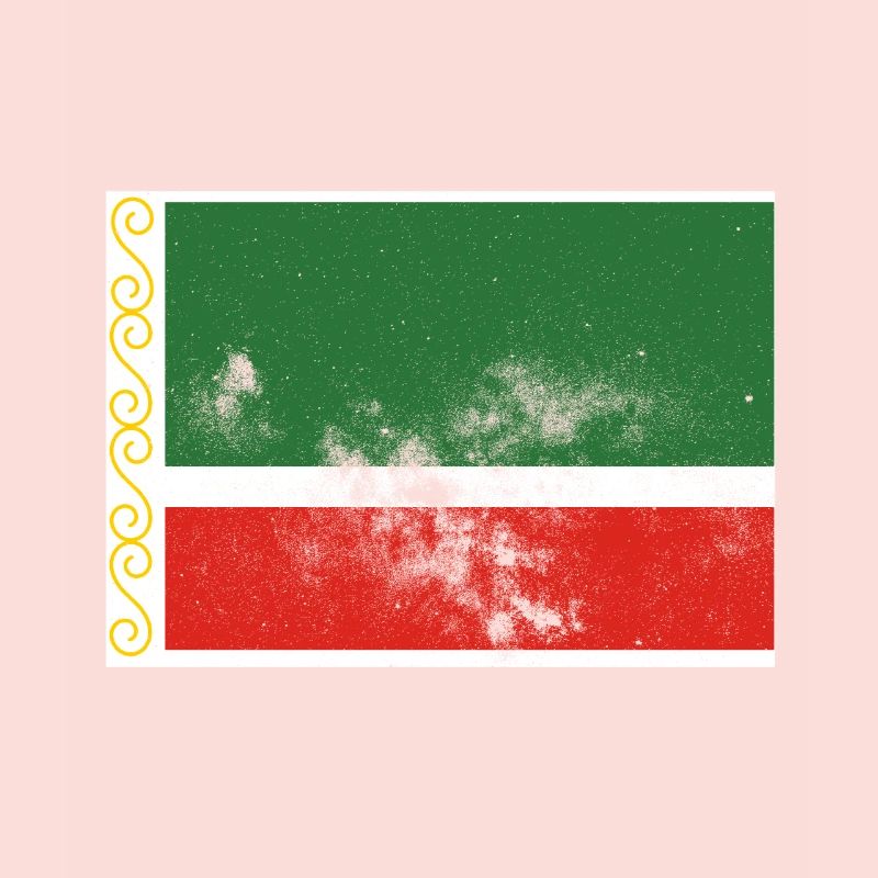 Chechnya Chechen Flag Vintage Effect