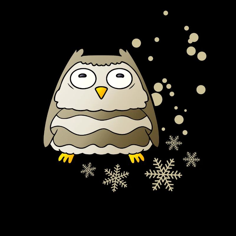 Chouette avec flocons de neige