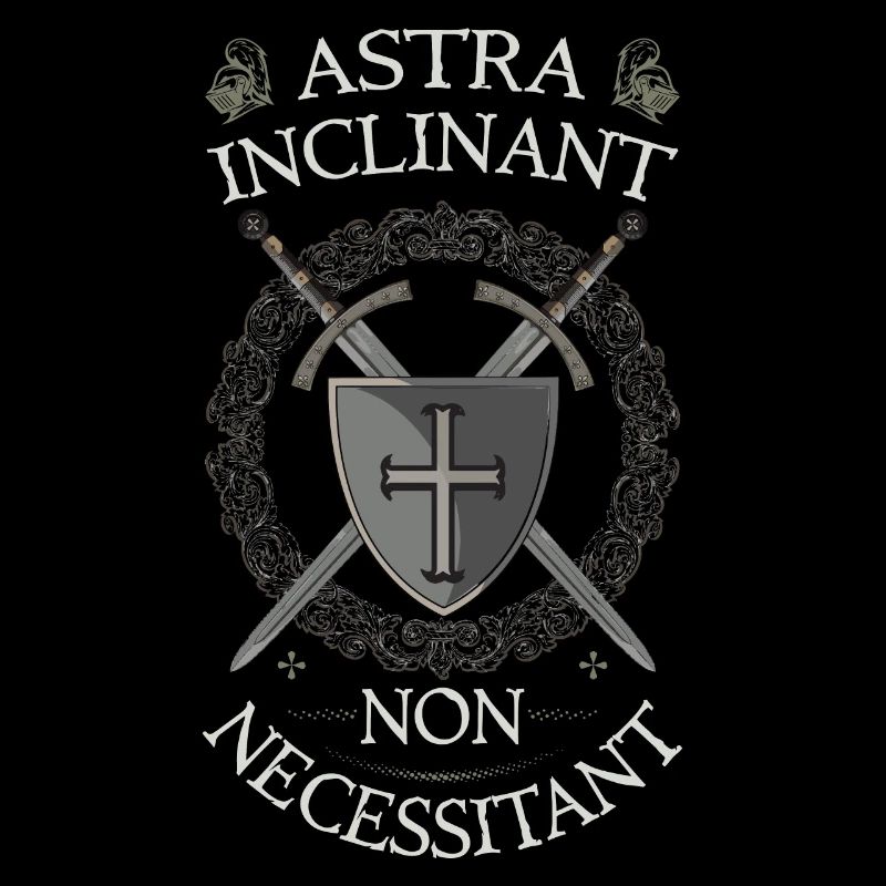 Templar Shield & Swords Astra Inclinant Non Neces