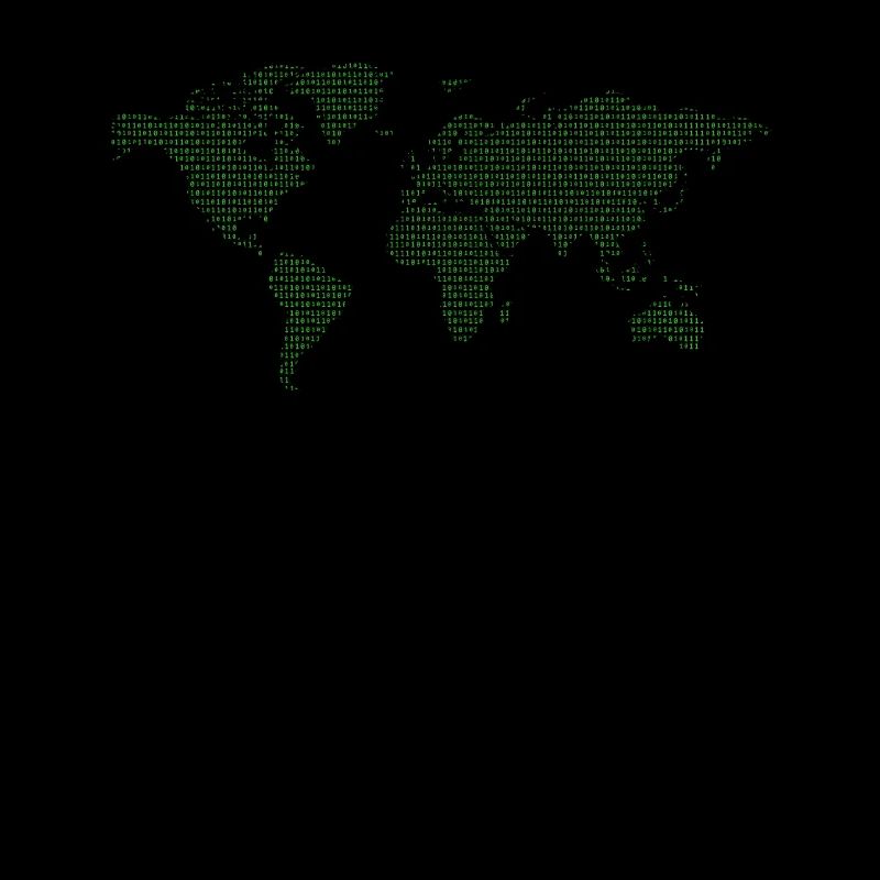 Code binaire Carte du monde binaire Code du monde