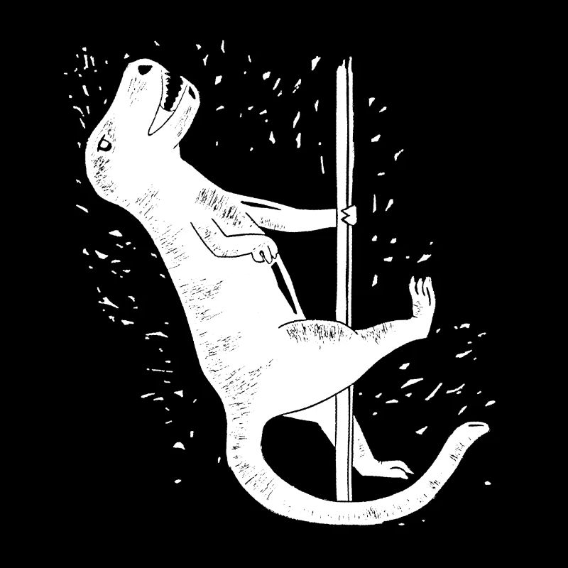 Dino Pole Dance Weiß