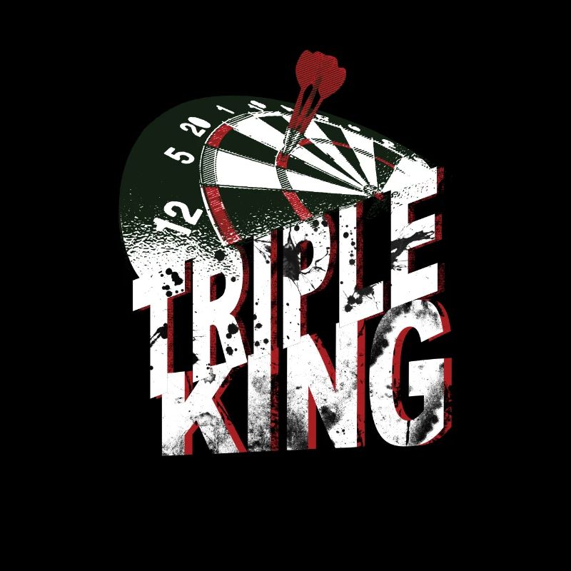 Dartscheibe mit Dartpfeilen Triple King