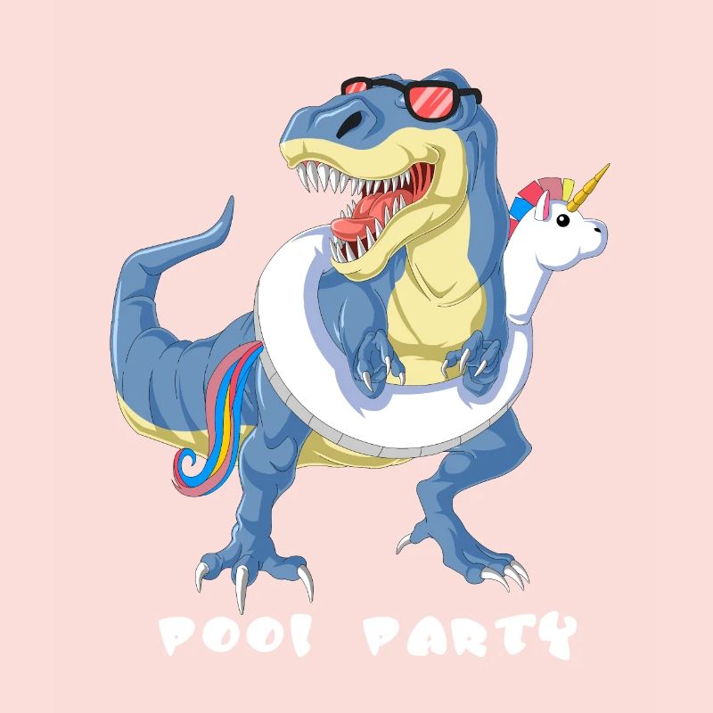 Dinosaurier-Pool-Party