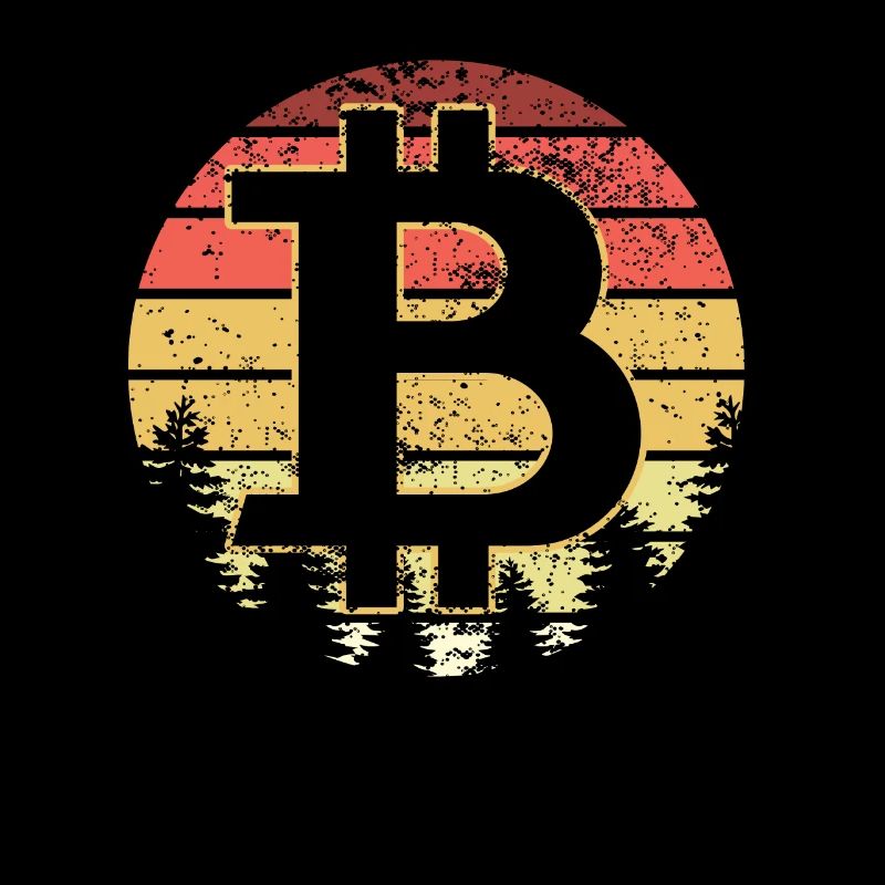 Bitcoin Vintage Retro BTC Crypto Moon
