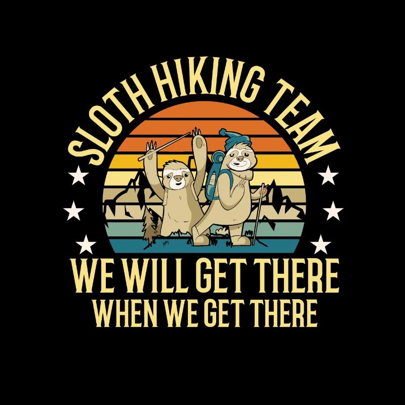 Sloth Hiking Team We Will Get There Wander