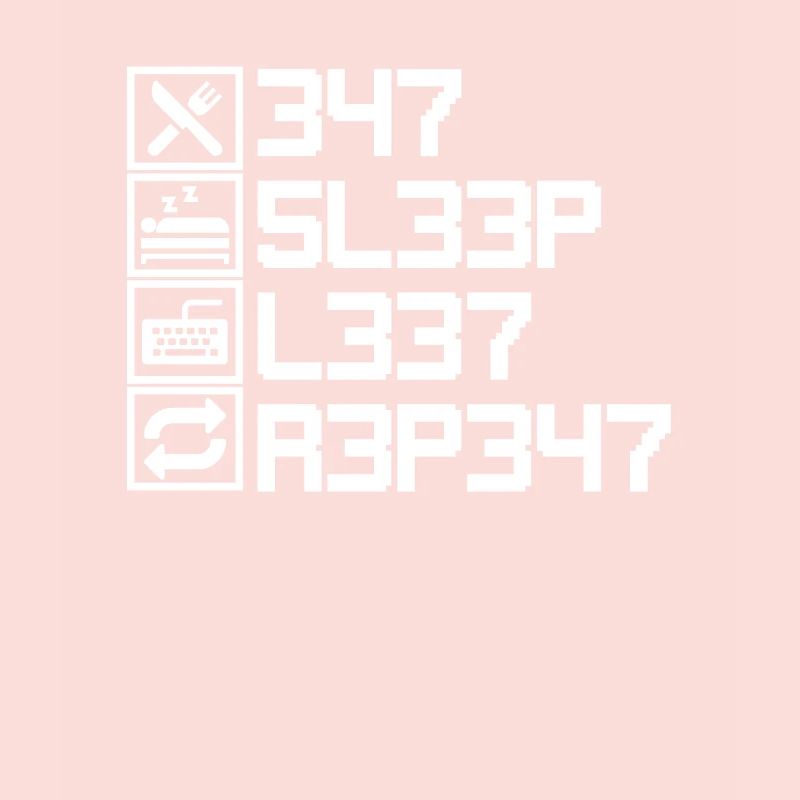 Eat Sleep Leet Repeat Funny Leetcode L33T 1337