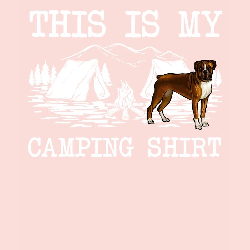 Chien boxeur feu de camp C’est mon camping