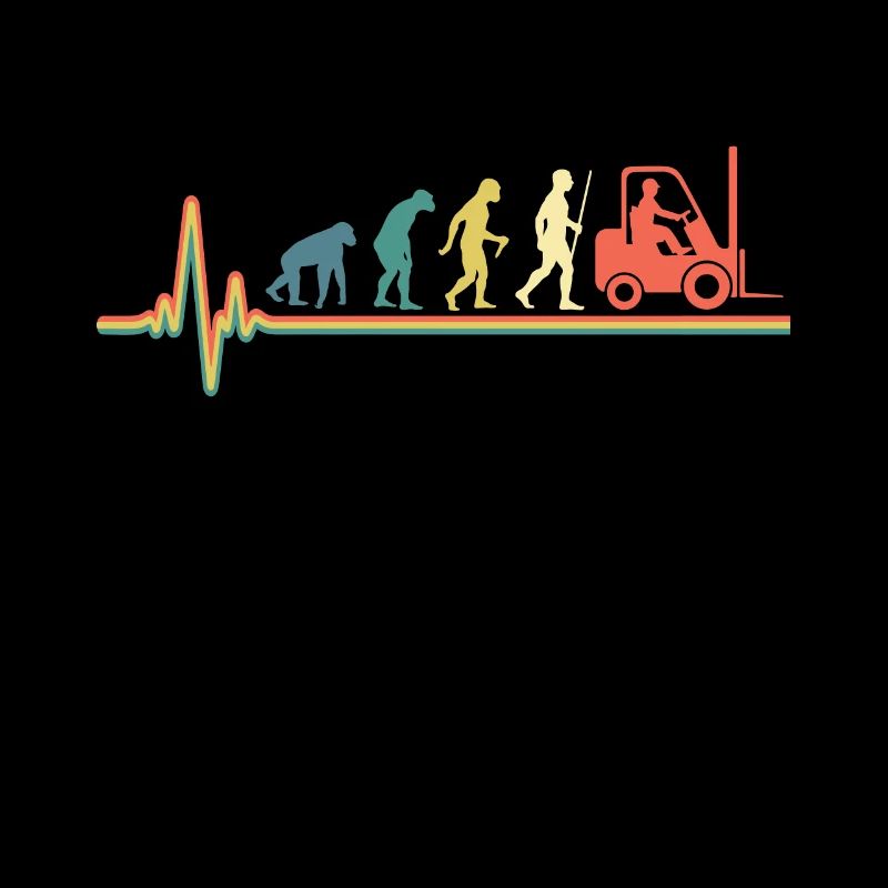 Evolution Forklift Vintage Retro Heartbeat Stacker