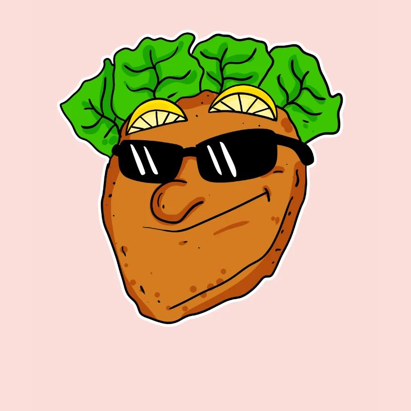 Cool schnitzel with sunglasses