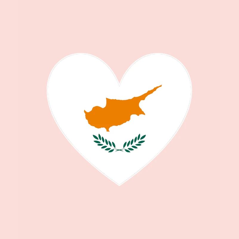 Drapeau de Chypre Coeur