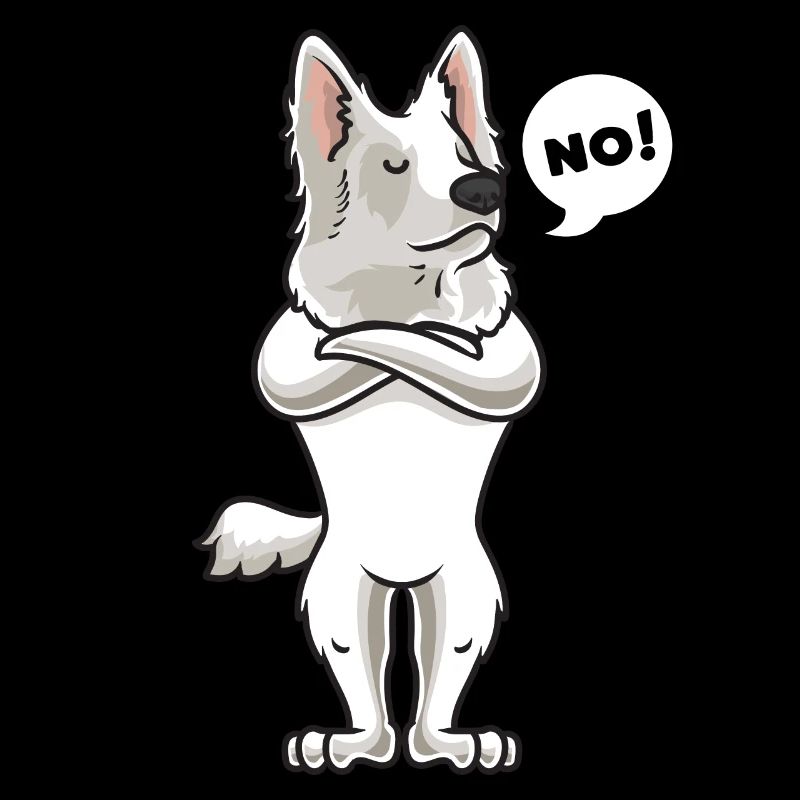 Stubborn White Swiss Shepherd Gift