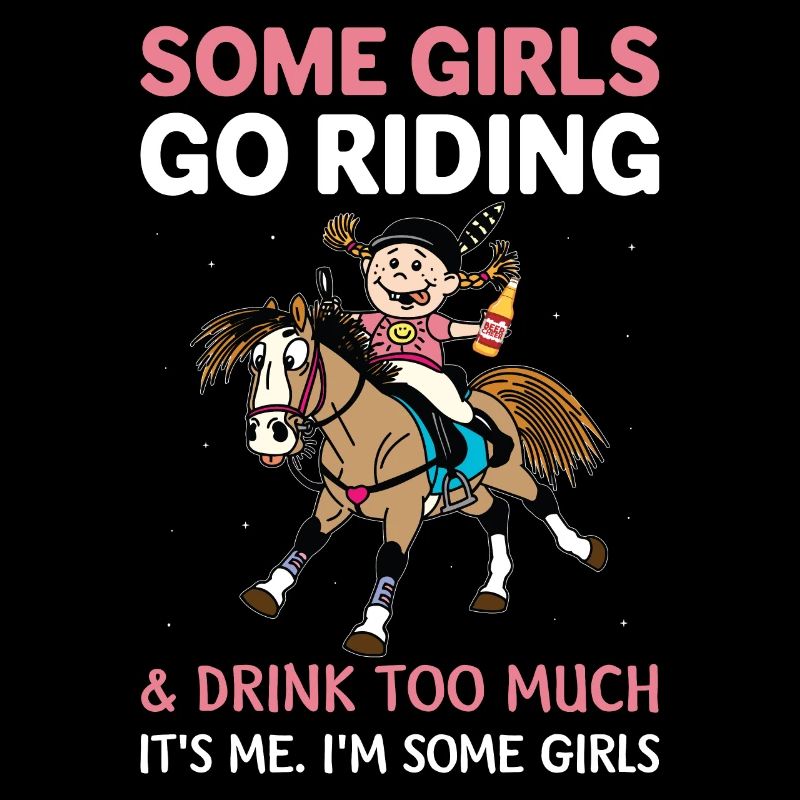 Riding drinking funny horses saying gift