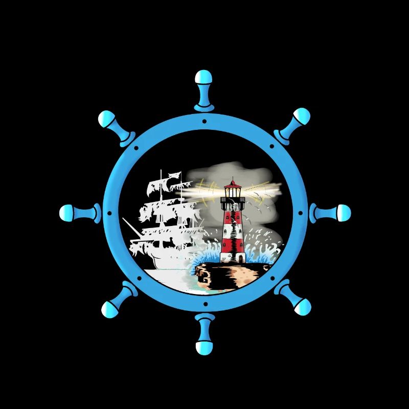 Steering Wheel Ghost Ship Lighthouse Maritime Coast
