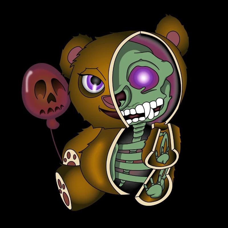 Skull Teddy Bear Skeleton Halloween Gift Idea