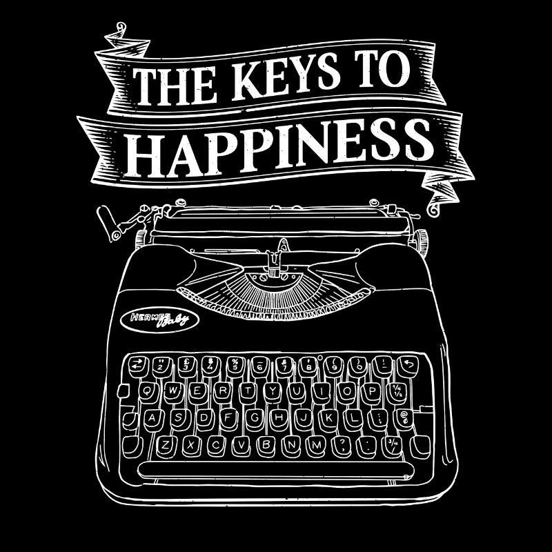 Vintage Typewriter Tshirt, Hand Print Art, Type