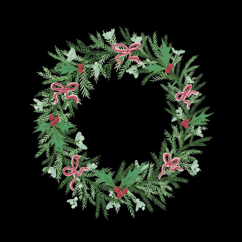 Weihnachtskranz mit roten Schleifen