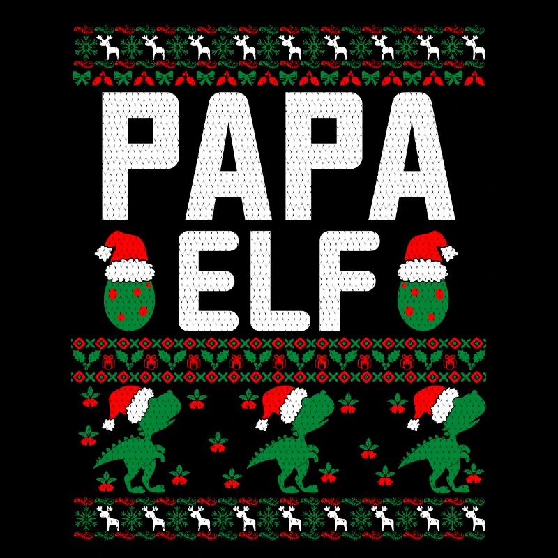 papa elfe vilain pull de Noël