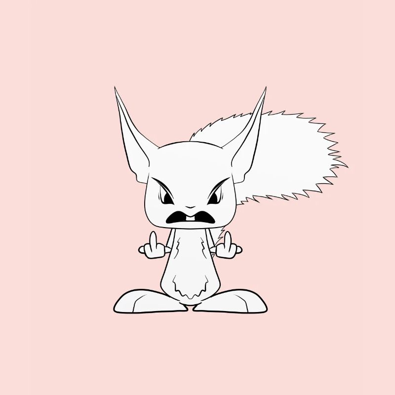 cute squirrel comic stinking finger middle finger