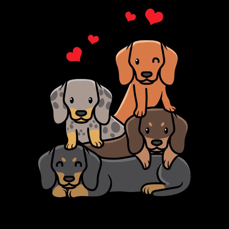 Teckel Chien Teckel Teckel Avec Des Cœurs