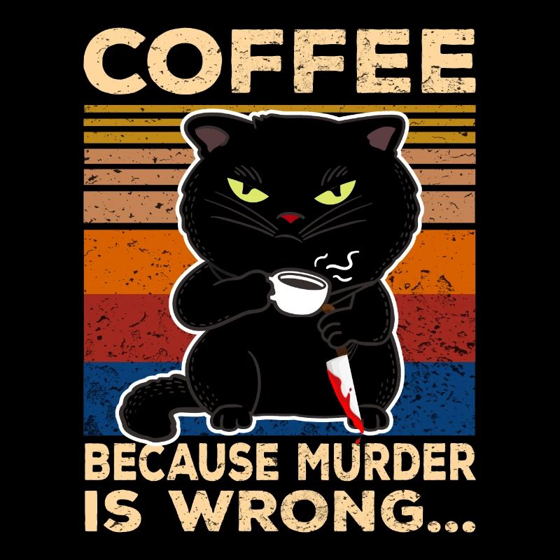 café parce que meurtre mal drôle de tasse à café de chat